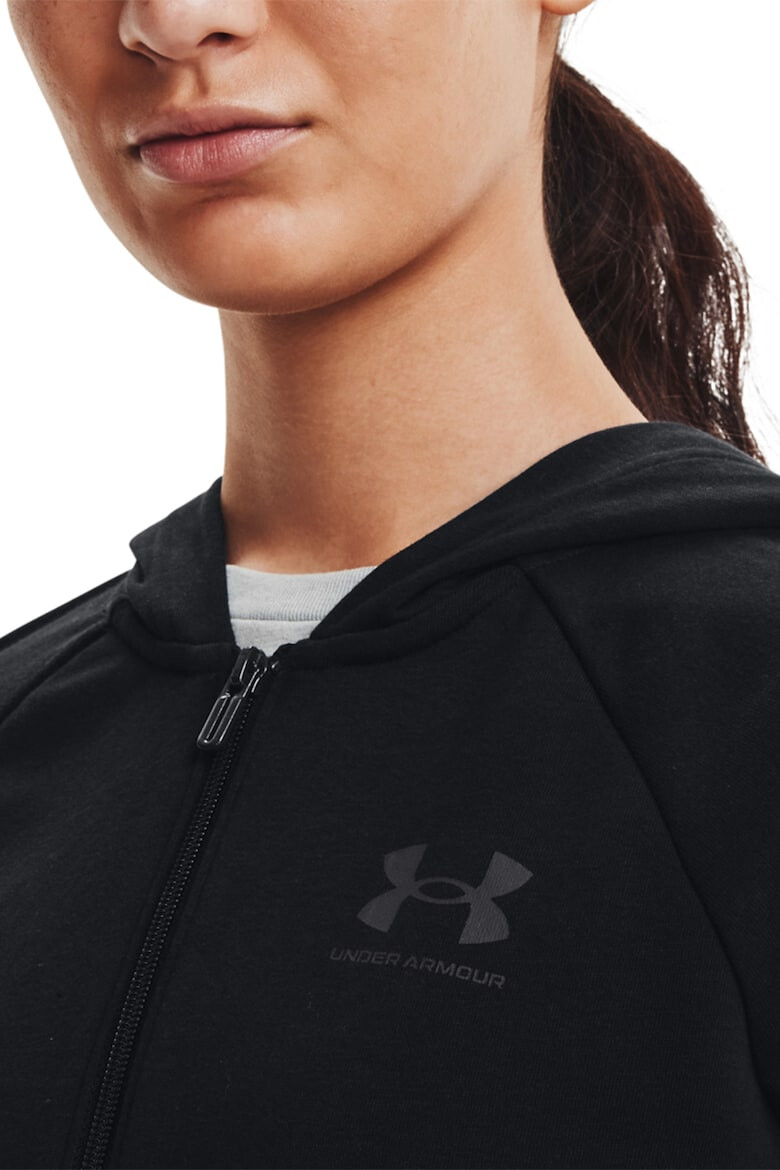 Under Armour Суитшърт с памук Rival с качулка и цип - Pepit.bg