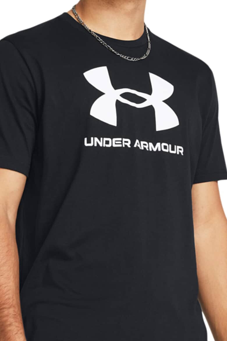 Under Armour Фитнес тениска с памук с лого - Pepit.bg