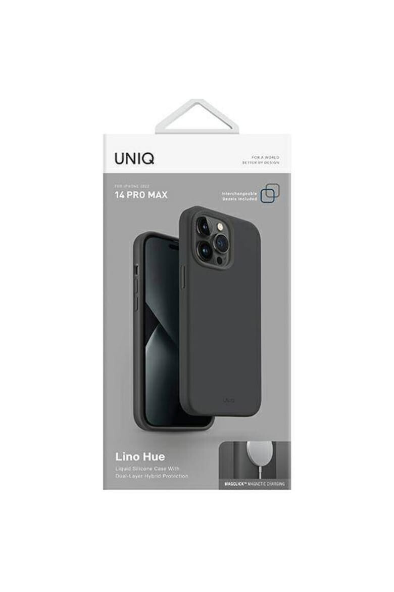 uniq Калъф Lino Hue Magclick за iPhone 14 Pro Max Charcoal Gray - Pepit.bg