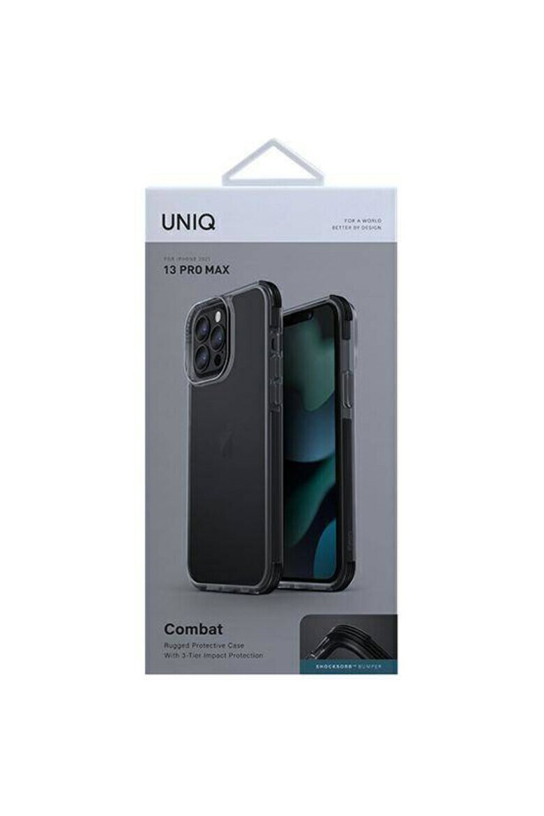 uniq Защитен калъф Combat за iPhone 13 Pro Max - Carbon Black - Pepit.bg