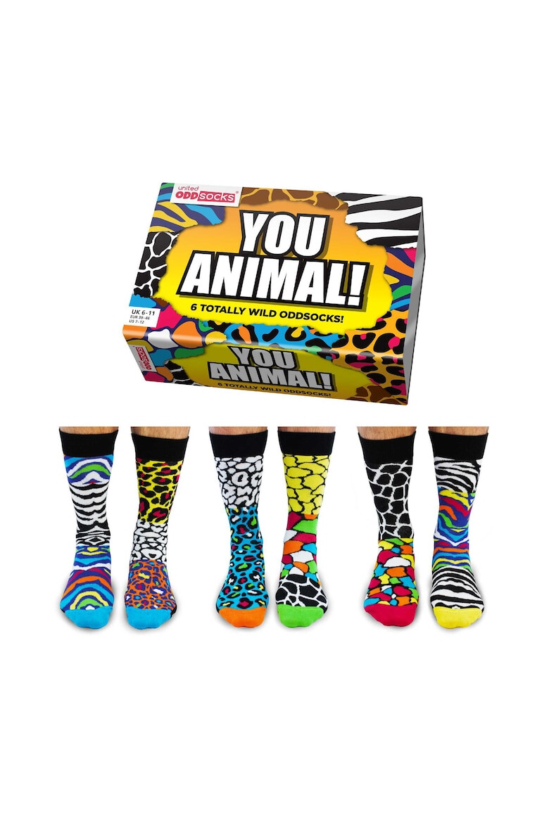 United OddSocks Дълги чорапи с шарка - 6 чифта - Pepit.bg