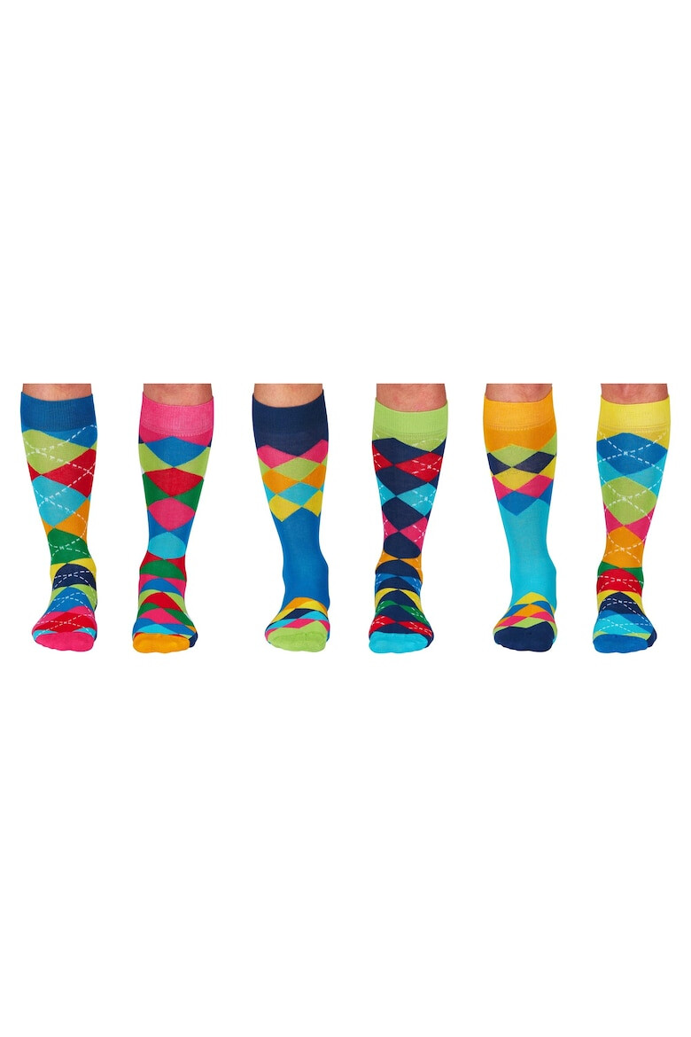 United OddSocks Дълги чорапи с шарка - 6 чифта - Pepit.bg