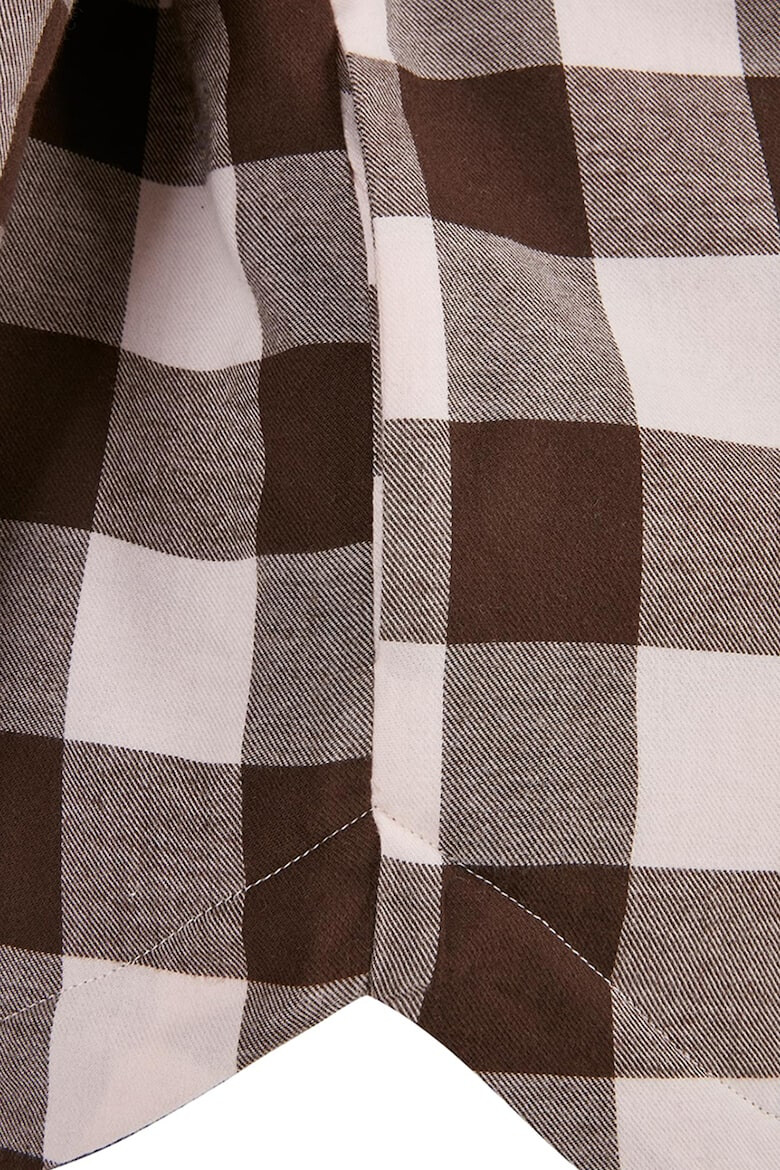 Urban Classics Кариран шакет с джобове - Кафяв - Pepit.bg