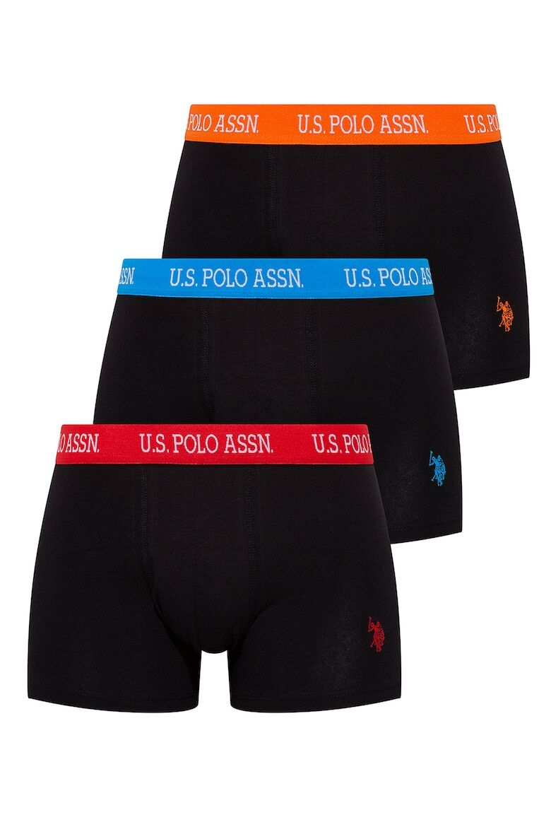 US Polo Assn Боксерки с памук и лого - 3 чифта - Pepit.bg