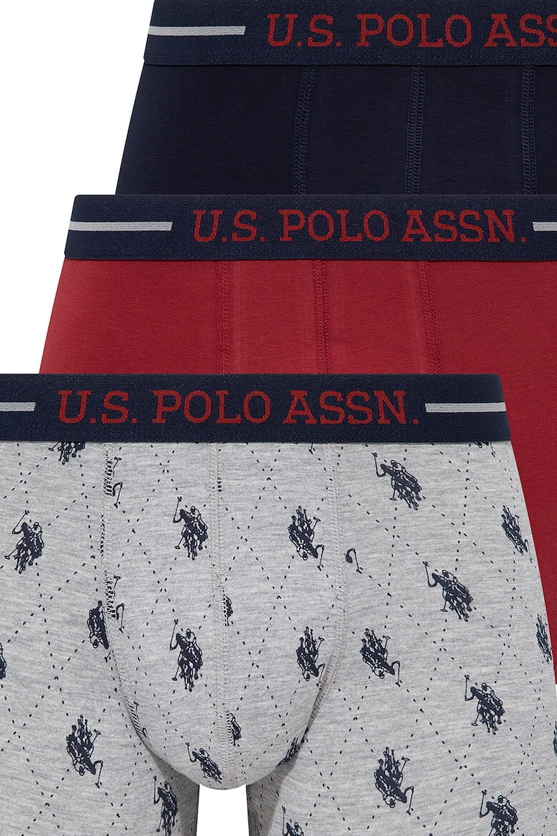 US Polo Assn Боксерки с памук и лого - 3 чифта - Pepit.bg