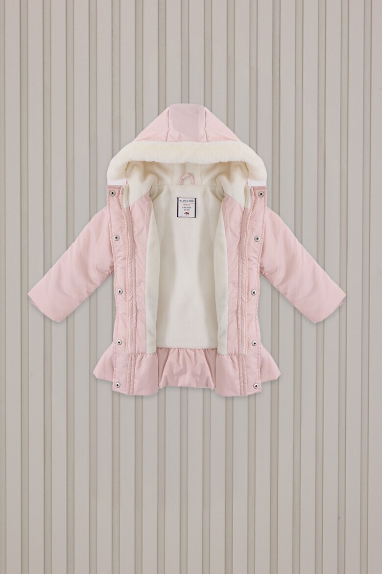 US Polo Assn Яке с качулка - Пастелнорозов - Pepit.bg