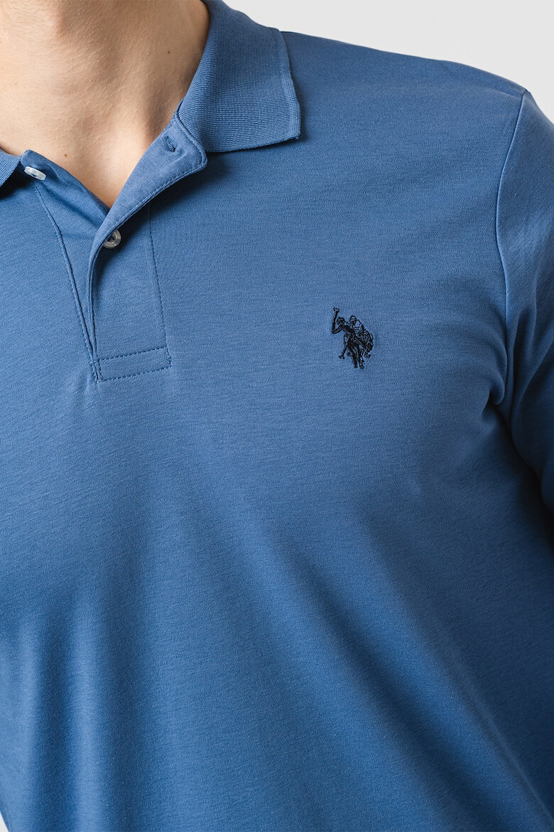 US Polo Assn Памучна блуза с яка - Pepit.bg