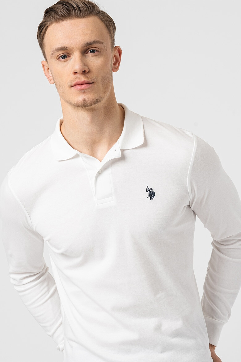 US Polo Assn Памучна блуза с яка - Pepit.bg