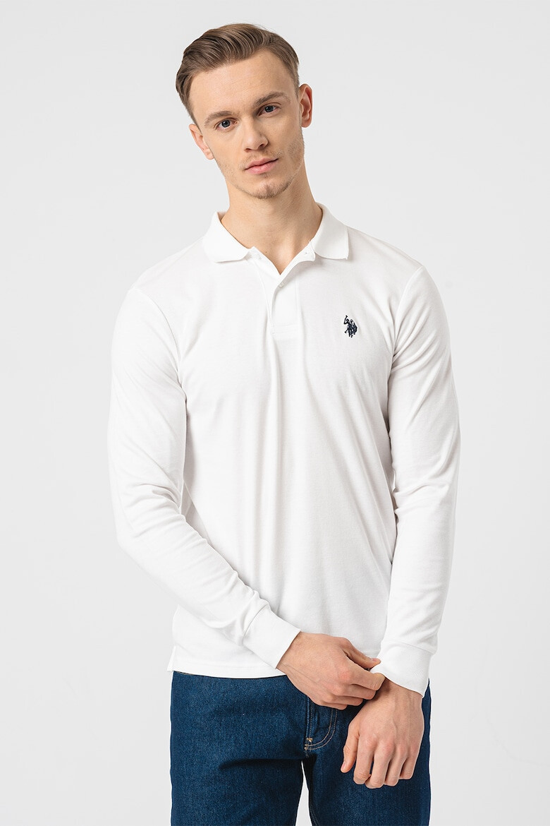 US Polo Assn Памучна блуза с яка - Pepit.bg