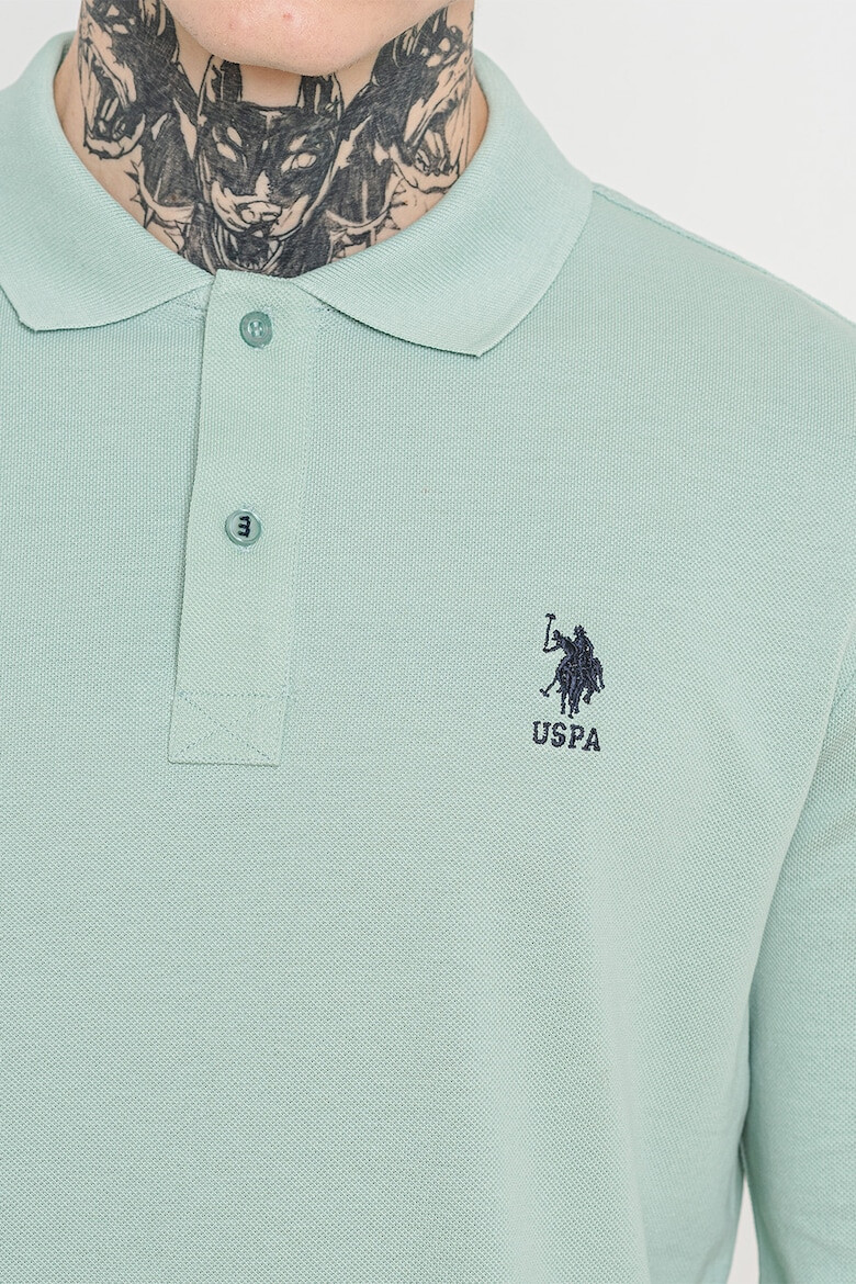 US Polo Assn Памучна блуза с яка - Pepit.bg