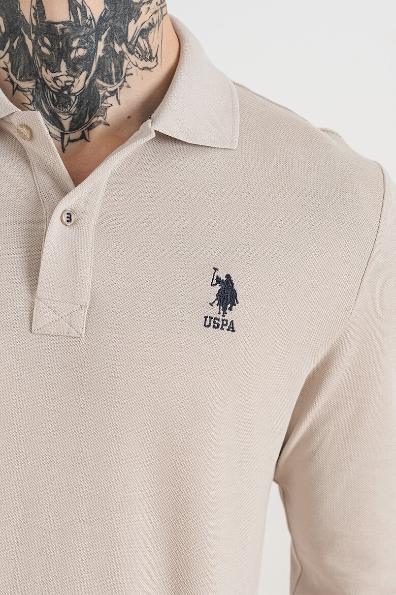 US Polo Assn Памучна блуза с яка - Pepit.bg