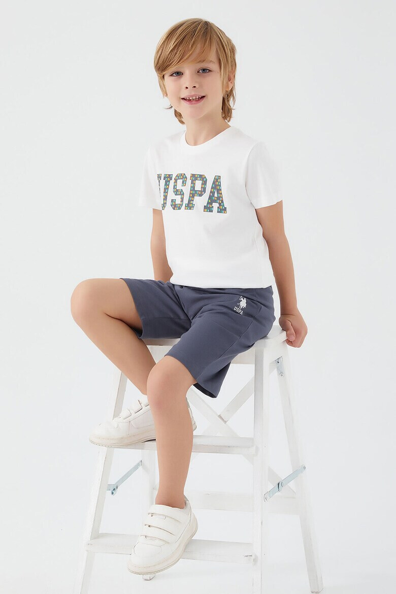 US Polo Assn Тениска и шорти с шарка - 2 части - Pepit.bg