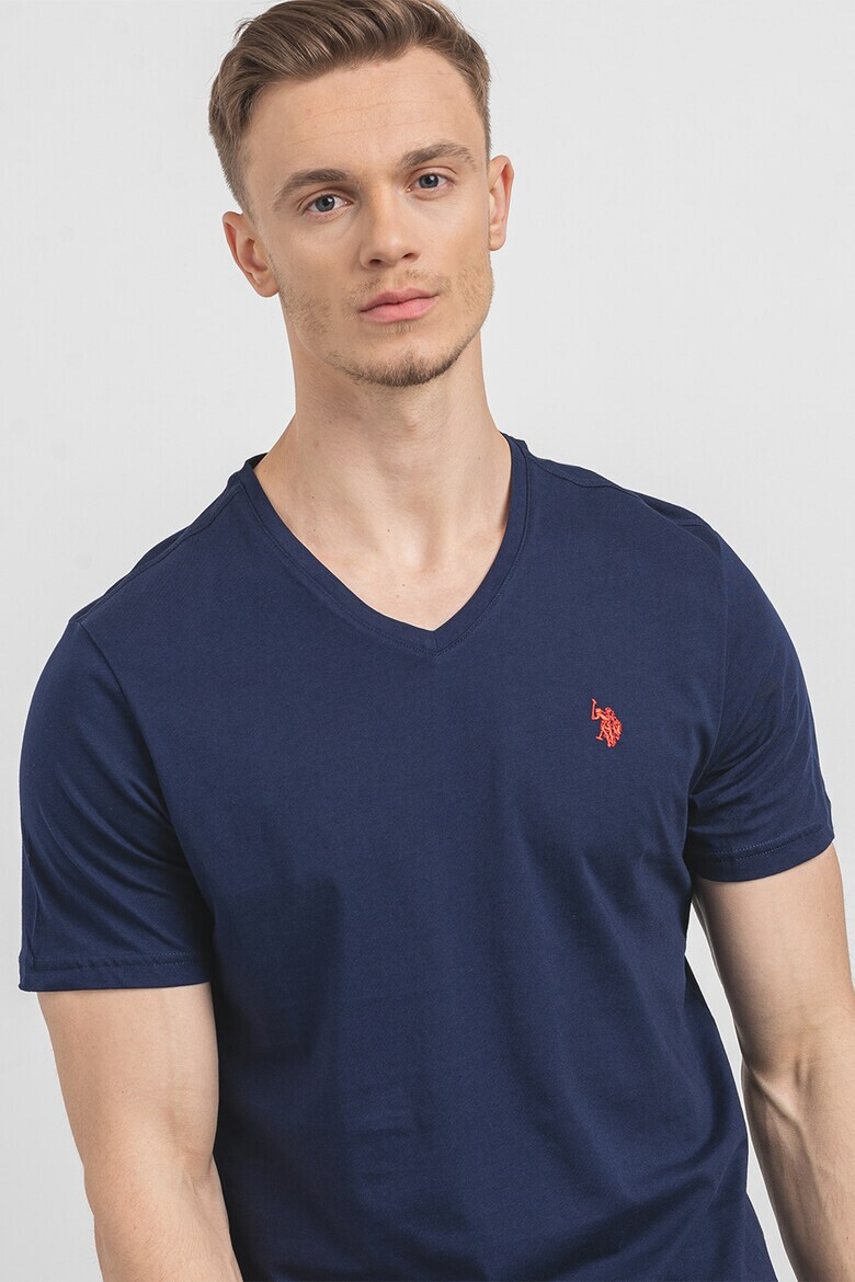 US Polo Assn U.S. Polo Assn - Памучна тениска с шпиц - Pepit.bg