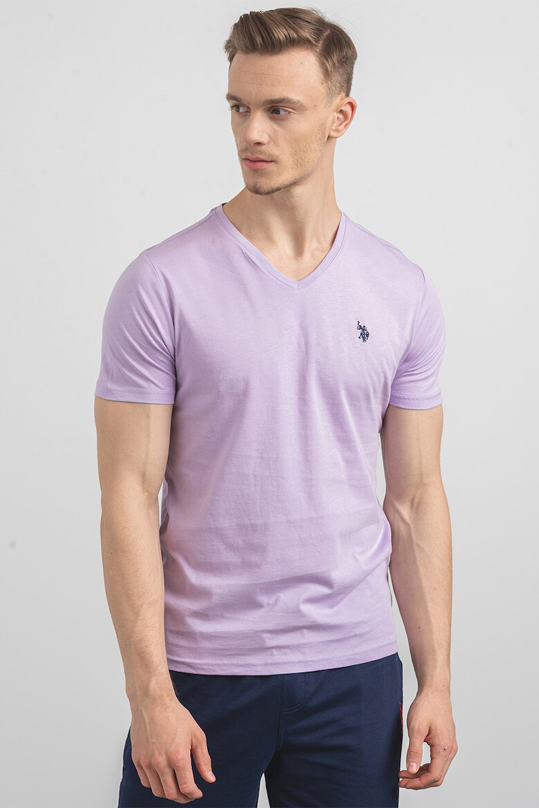 US Polo Assn U.S. Polo Assn Памучна тениска с шпиц - Pepit.bg