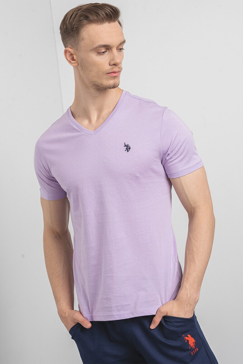 US Polo Assn U.S. Polo Assn Памучна тениска с шпиц - Pepit.bg