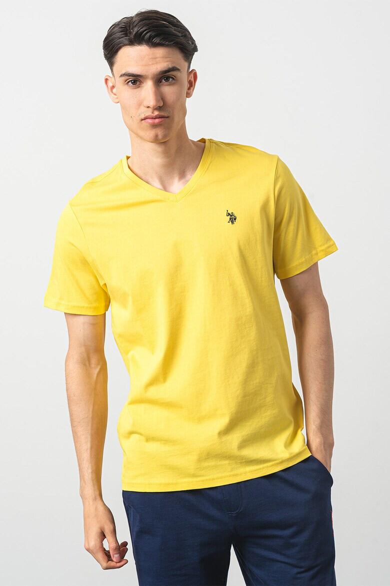 US Polo Assn U.S. Polo Assn - Памучна тениска с шпиц - Pepit.bg