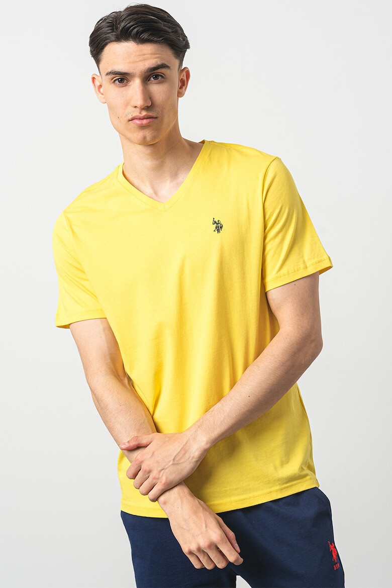 US Polo Assn U.S. Polo Assn - Памучна тениска с шпиц - Pepit.bg