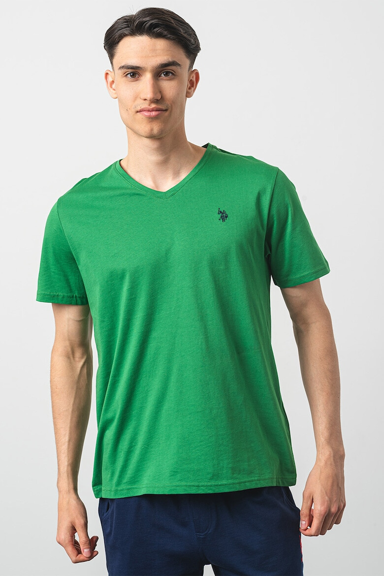 US Polo Assn U.S. Polo Assn - Памучна тениска с шпиц - Pepit.bg