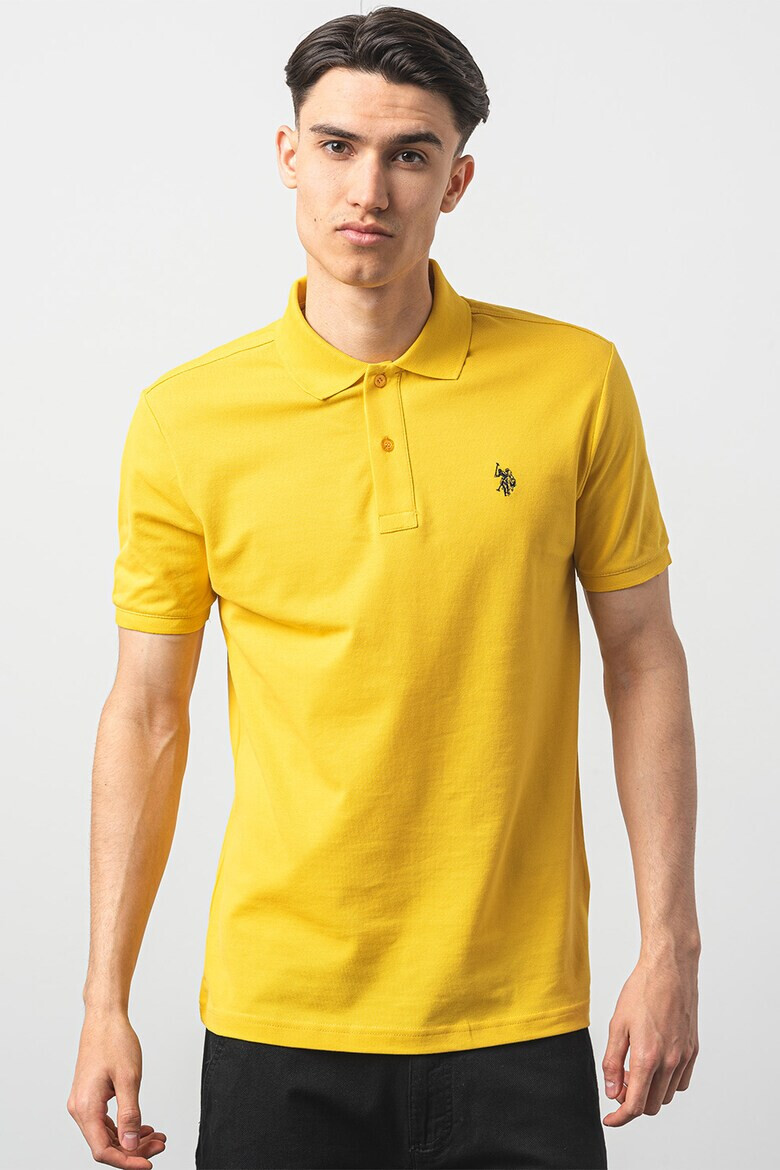 US Polo Assn U.S. Polo Assn - Слим памучна тениска с яка - Pepit.bg