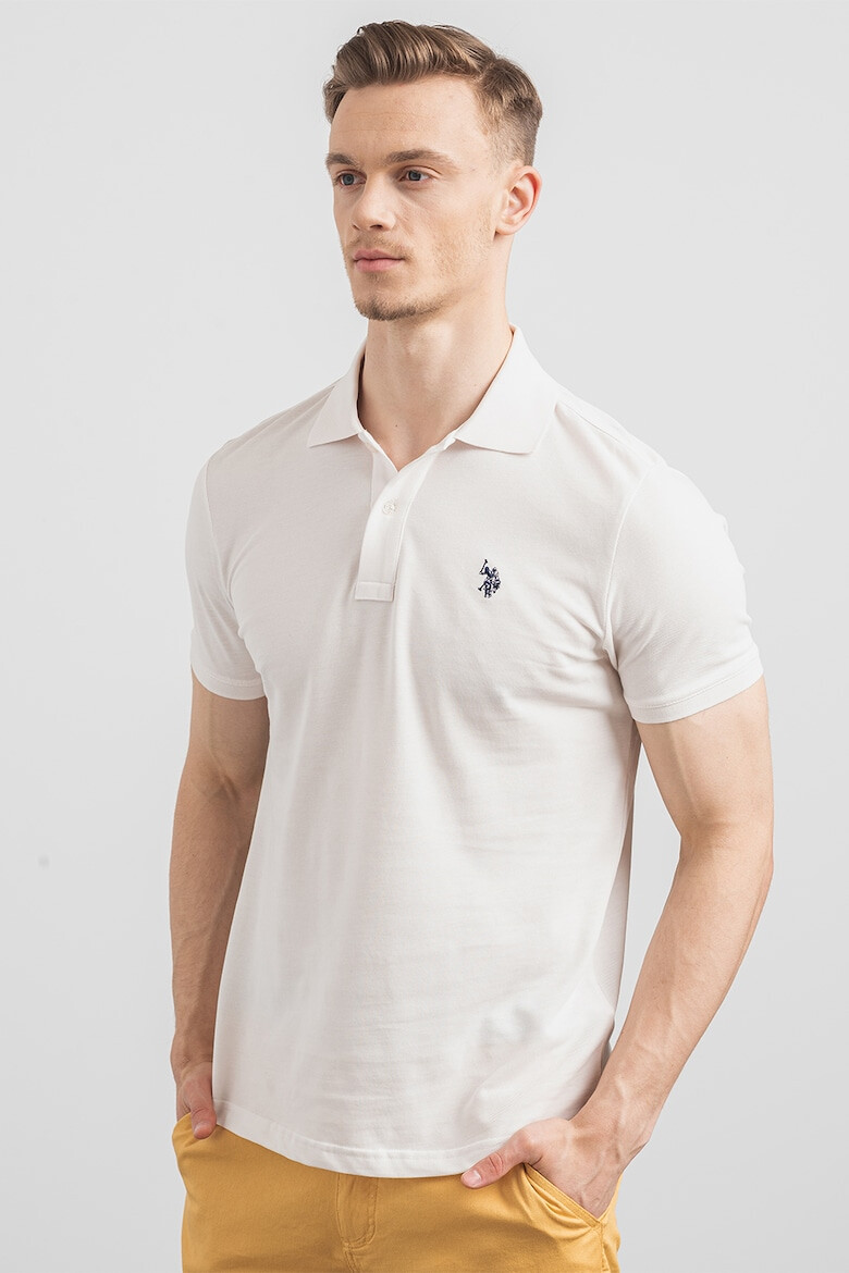 US Polo Assn U.S. Polo Assn - Слим памучна тениска с яка - Pepit.bg