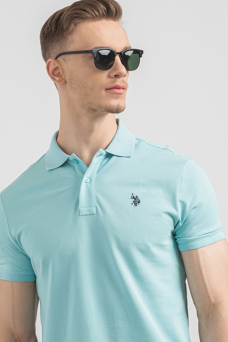 US Polo Assn U.S. Polo Assn - Слим памучна тениска с яка - Pepit.bg