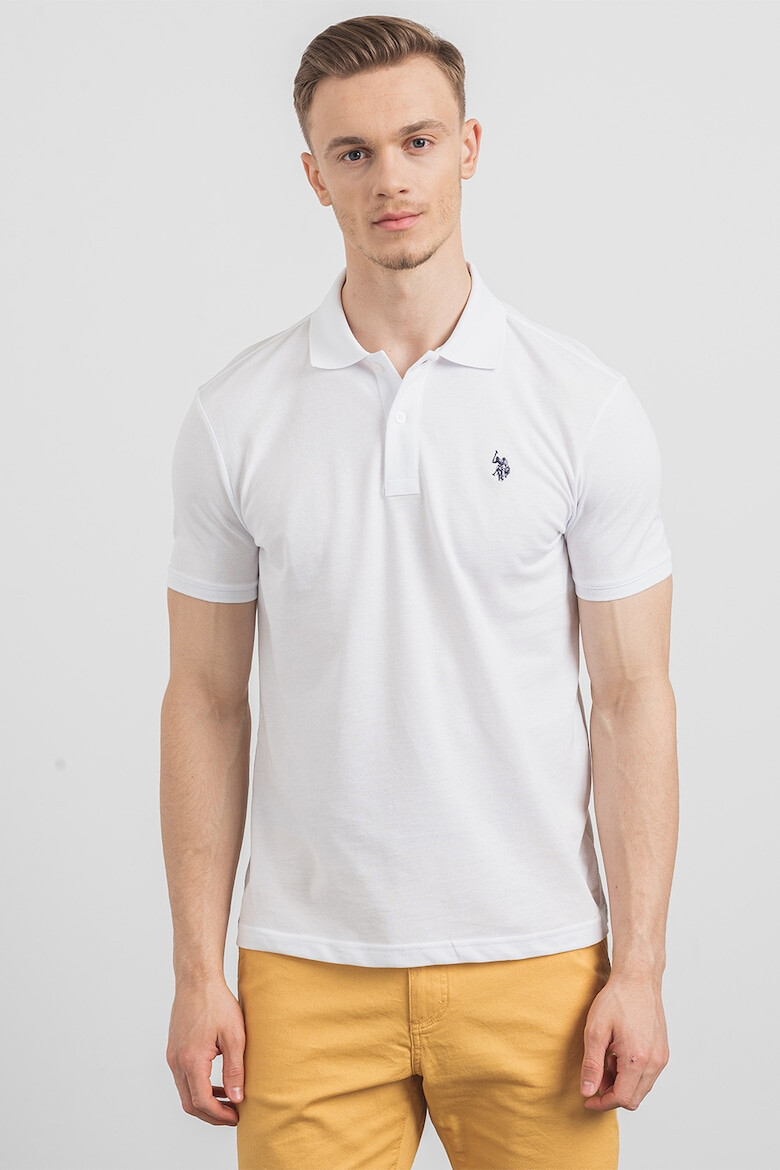 US Polo Assn U.S. Polo Assn - Слим памучна тениска с яка - Pepit.bg