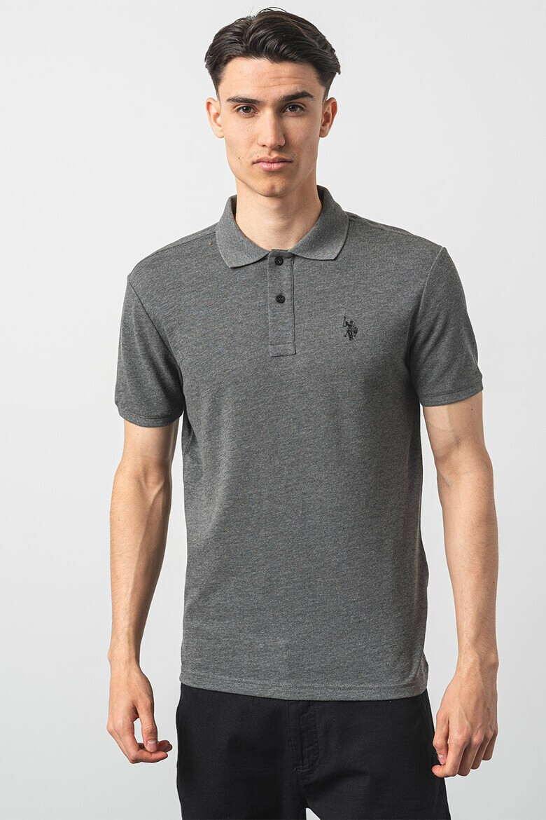 US Polo Assn U.S. Polo Assn - Слим памучна тениска с яка - Pepit.bg