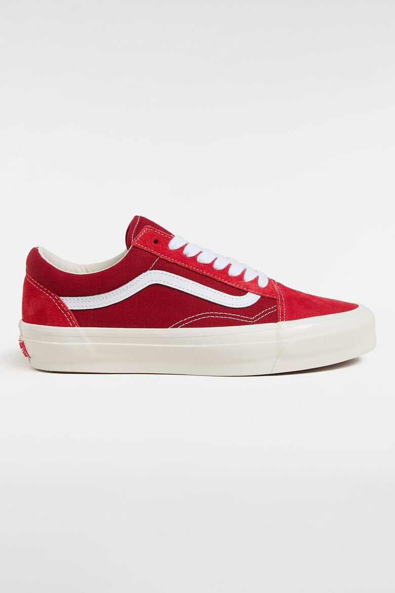 Vans Велурени кецове с лого - Червен/Бял - Pepit.bg