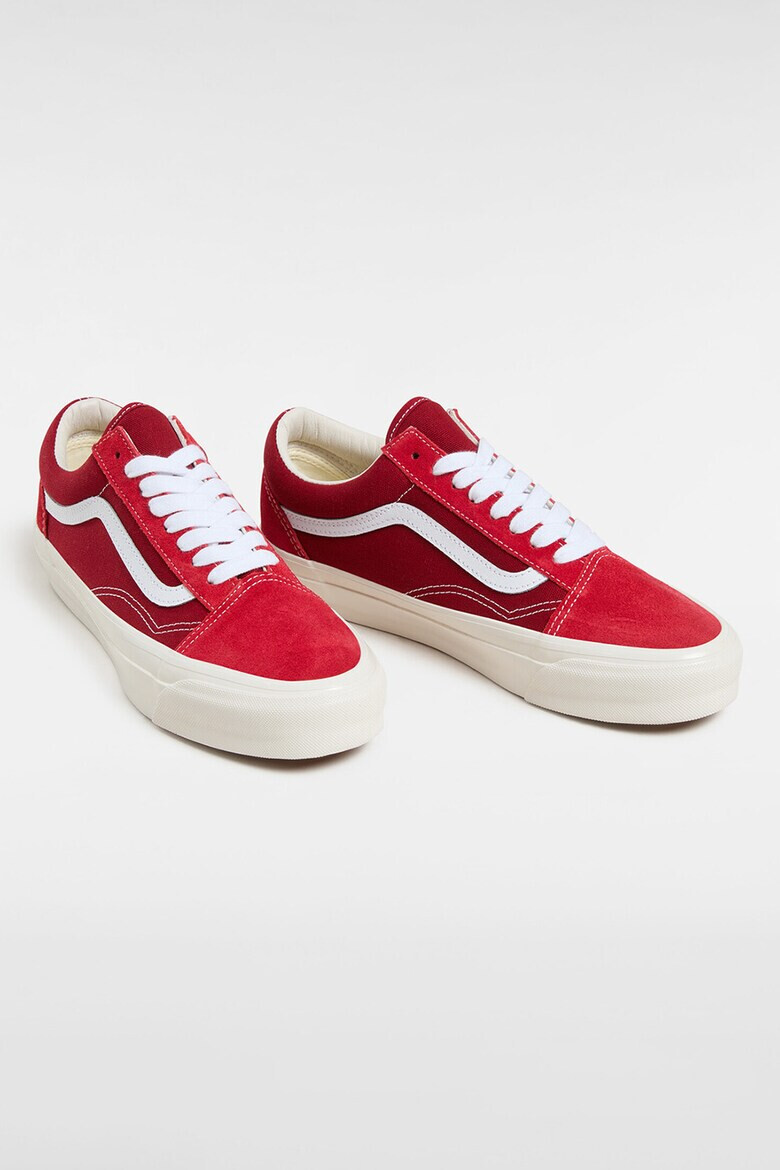 Vans Велурени кецове с лого - Червен/Бял - Pepit.bg