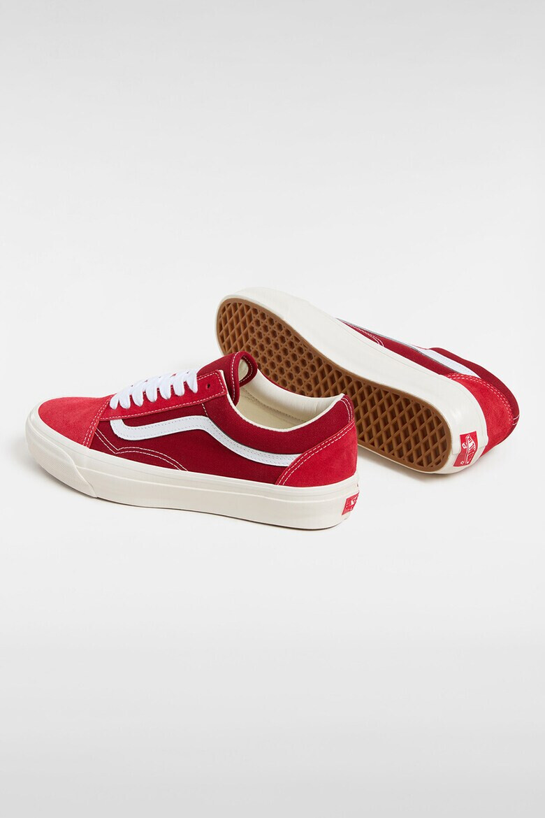 Vans Велурени кецове с лого - Червен/Бял - Pepit.bg