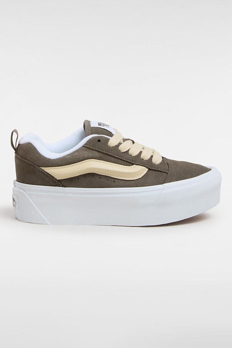 Vans Велурени спортни обувки Knu Stack - Бежов/Маслинено зелено/Бял - Pepit.bg