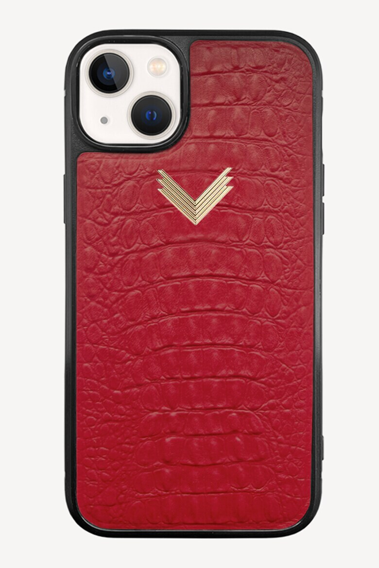 VELANTE OFFICIALE Кожен калъф за Iphone14 Plus - Червен/Златист - Pepit.bg