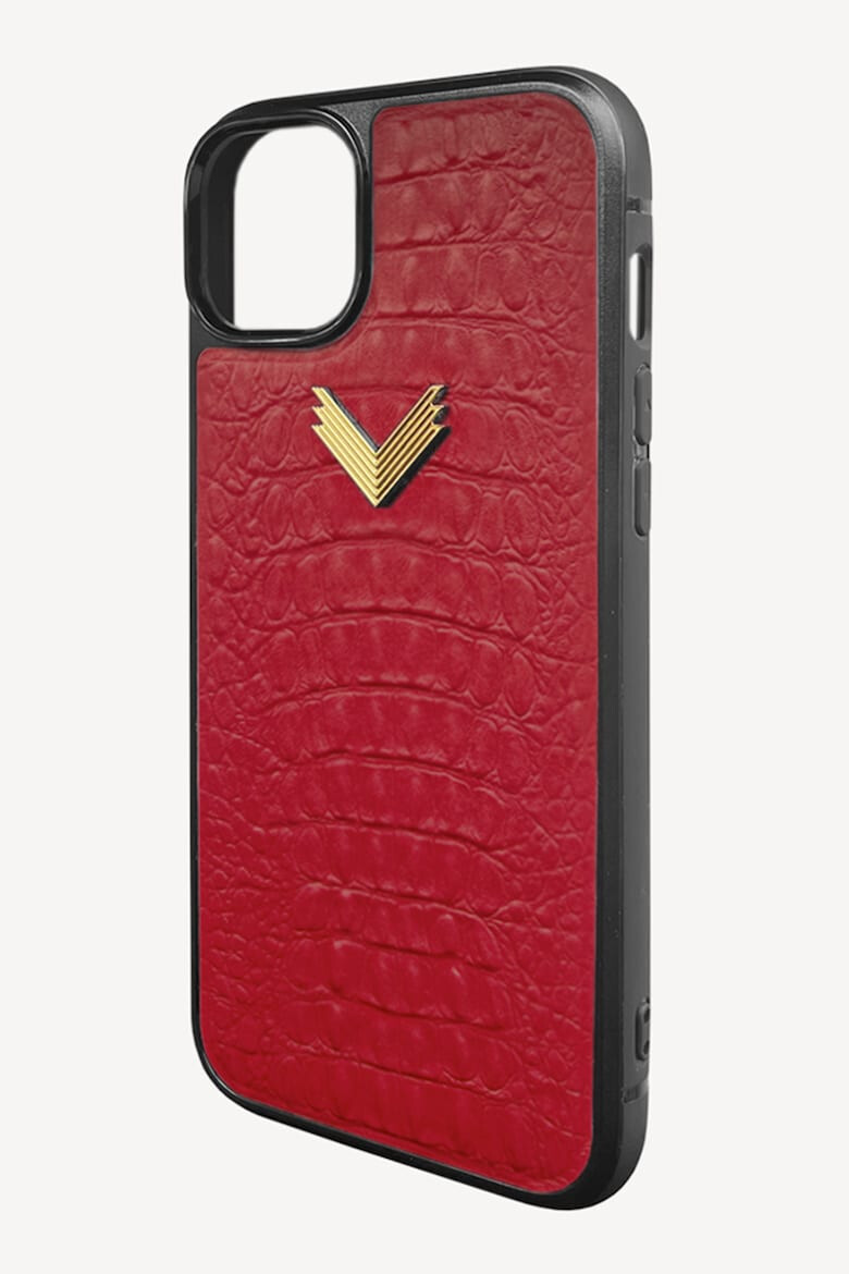 VELANTE OFFICIALE Кожен калъф за Iphone14 Plus - Червен/Златист - Pepit.bg