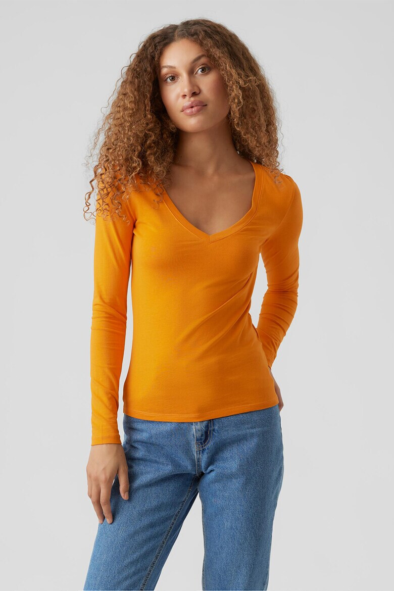 Vero Moda Блуза с памук с шпиц - Pepit.bg