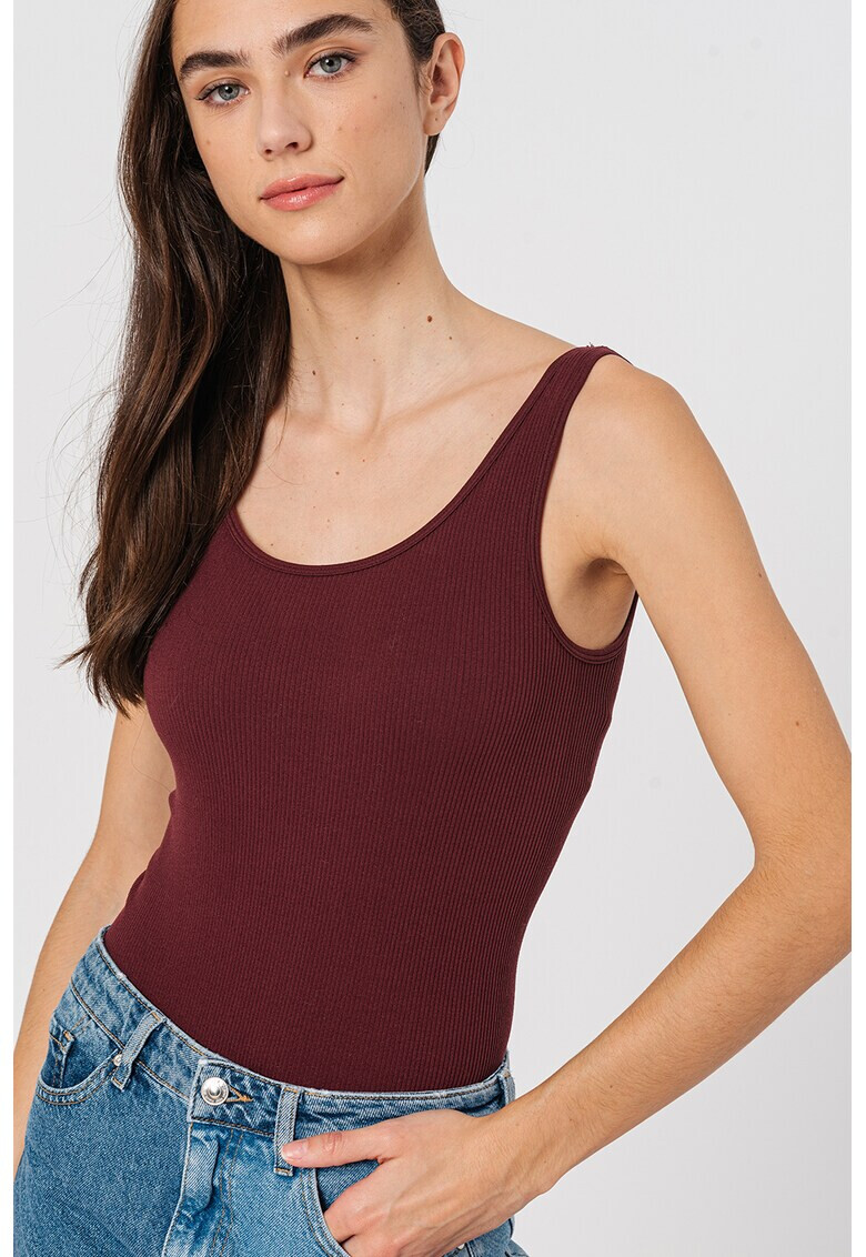 Vero Moda Рипсено боди Eve тип топ - Pepit.bg