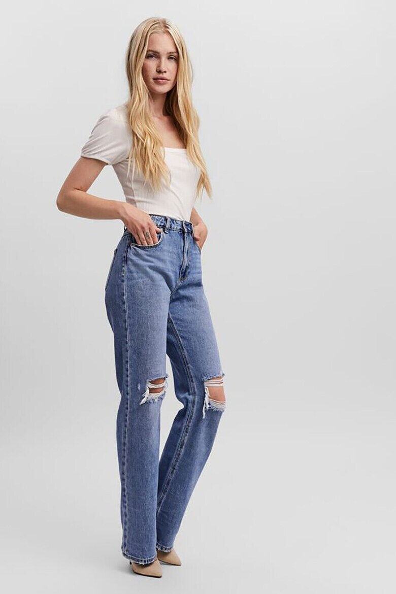 Vero Moda Дънки с широк крачол и протрити колене - Pepit.bg
