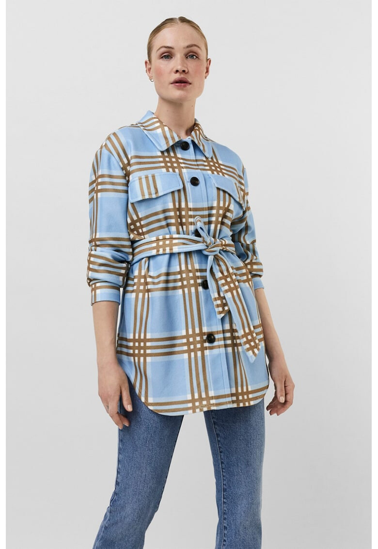 Vero Moda Карирано яке с връзка - Pepit.bg