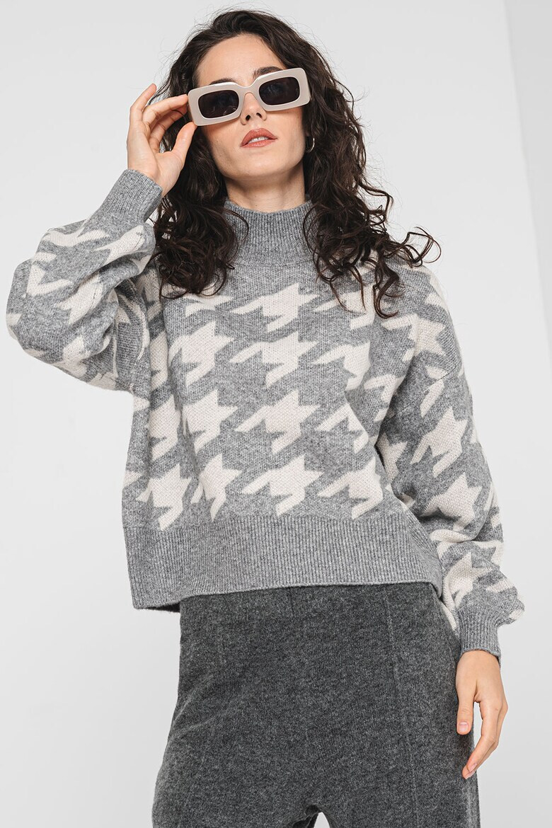 Vero Moda Пепитен пуловер с дълги ръкави - Pepit.bg
