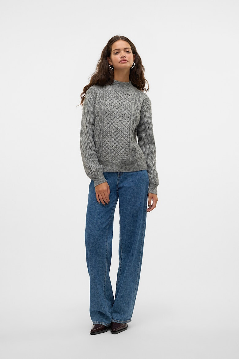 Vero Moda Плетен пуловер Universe - Сив меланж - Pepit.bg