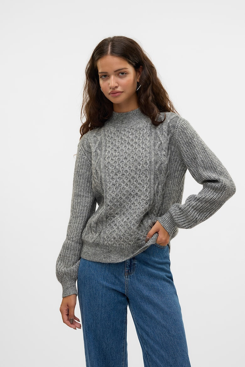 Vero Moda Плетен пуловер Universe - Сив меланж - Pepit.bg