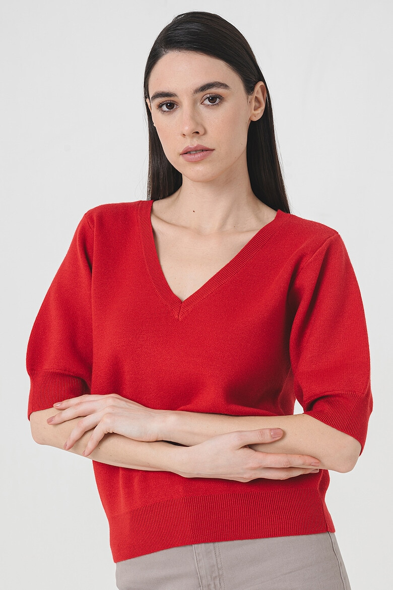 Vero Moda Пуловер с шпиц и еластични маншети - Pepit.bg