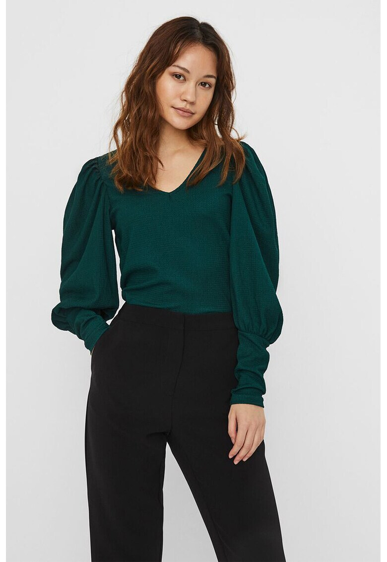 Vero Moda Релефна блуза с буфан ръкави - Pepit.bg