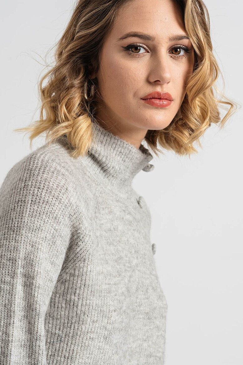 Vero Moda Рипсен пуловер с ниска яка - Pepit.bg