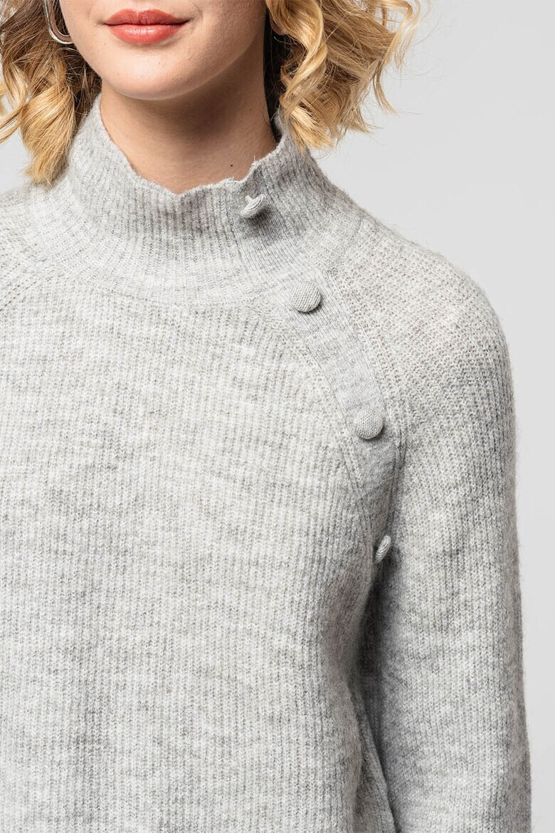 Vero Moda Рипсен пуловер с ниска яка - Pepit.bg