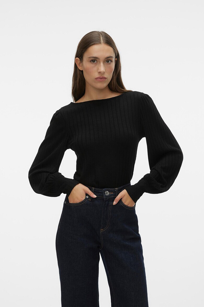 Vero Moda Рипсена блуза с деколте тип лодка - Pepit.bg