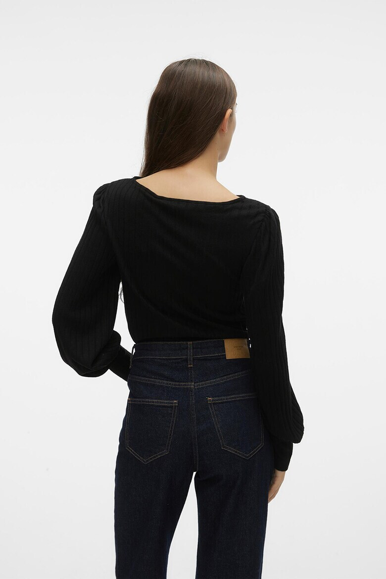 Vero Moda Рипсена блуза с деколте тип лодка - Pepit.bg
