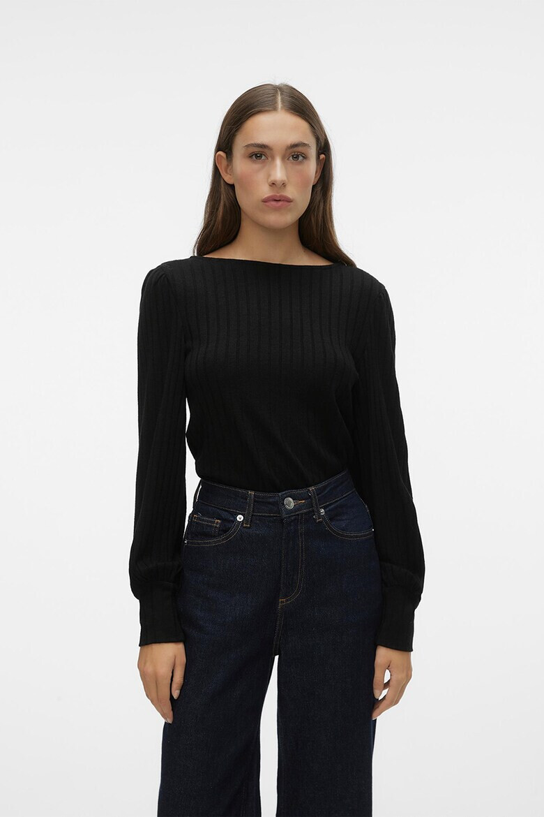 Vero Moda Рипсена блуза с деколте тип лодка - Pepit.bg