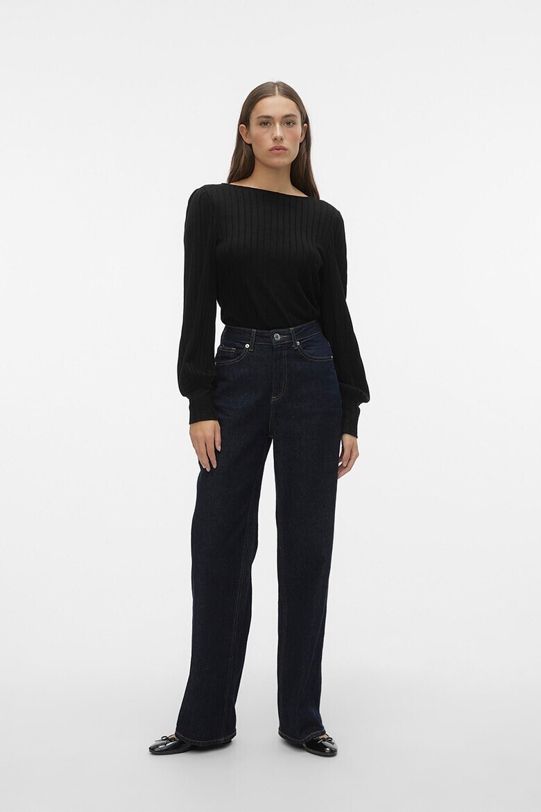 Vero Moda Рипсена блуза с деколте тип лодка - Pepit.bg