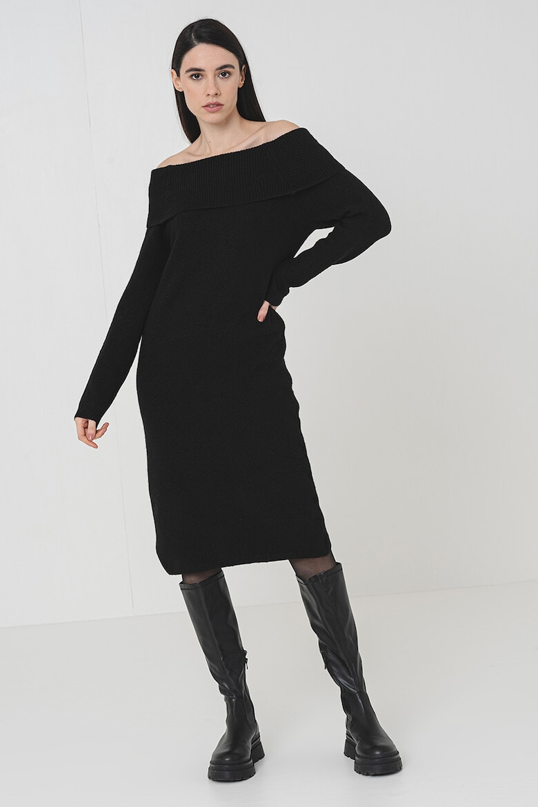 Vero Moda Рокля с голи рамене - Черен - Pepit.bg