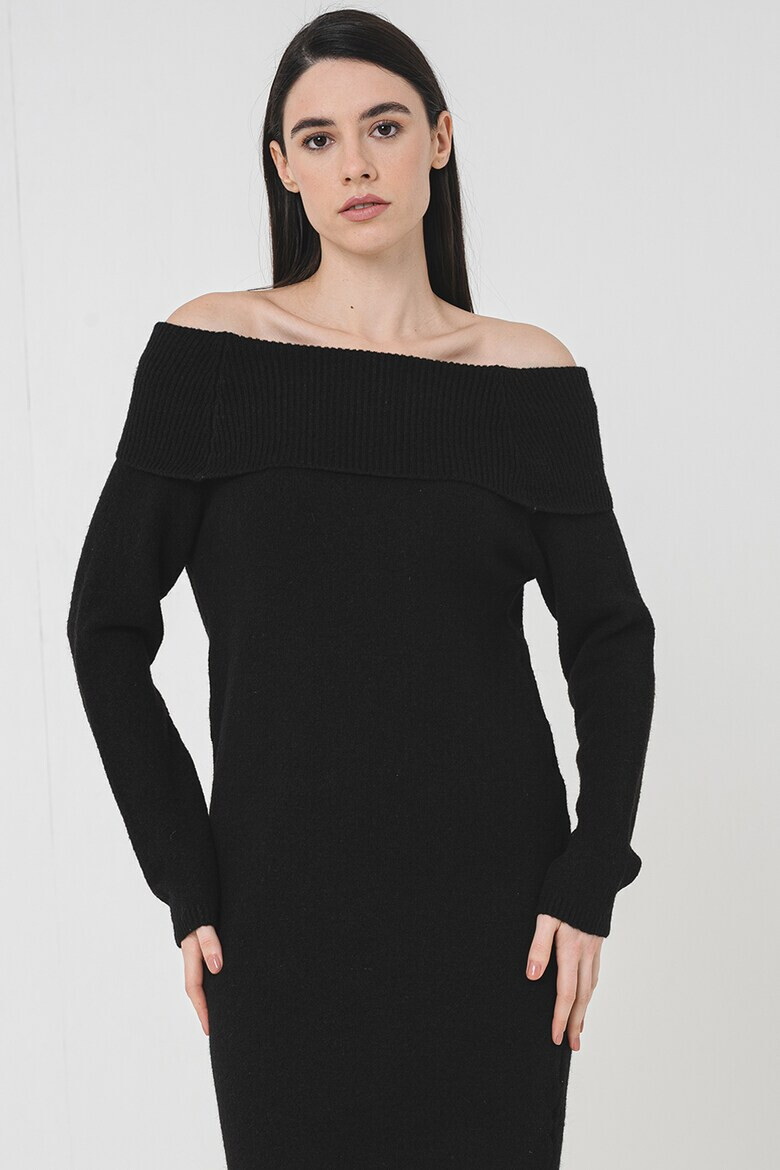 Vero Moda Рокля с голи рамене - Черен - Pepit.bg